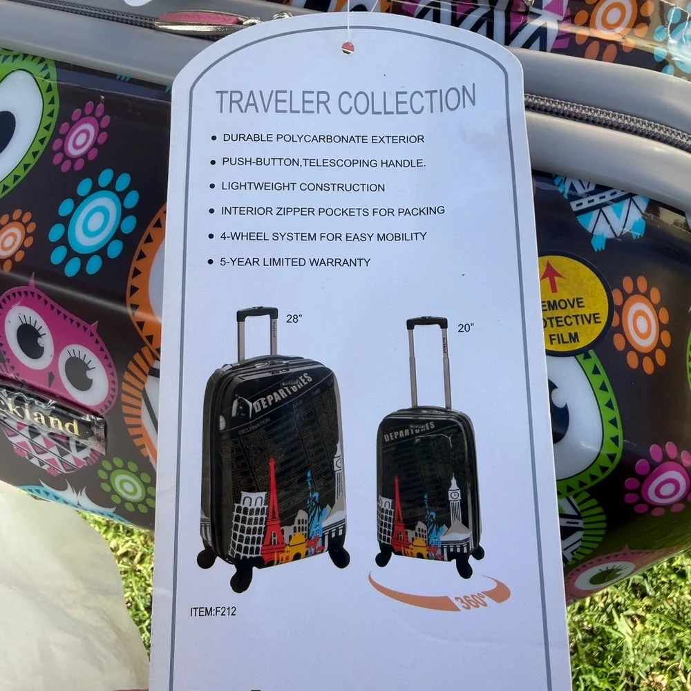 Colorful Owl Pattern Suitcase Cover (includes 2) - Picture 3 of 9